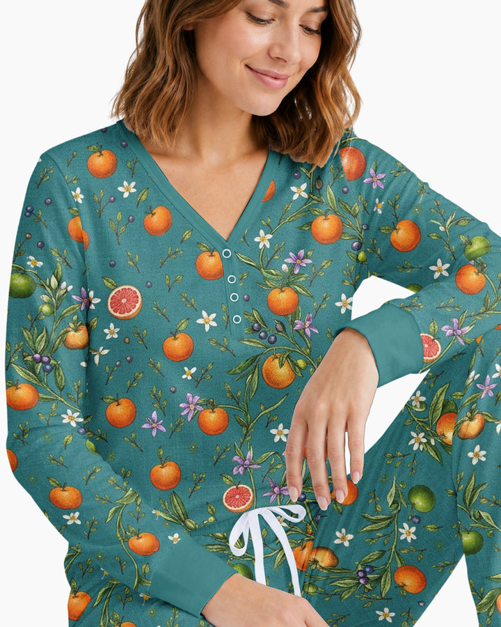 Fresh Citrus Breeze Bamboo Women Pajama Set