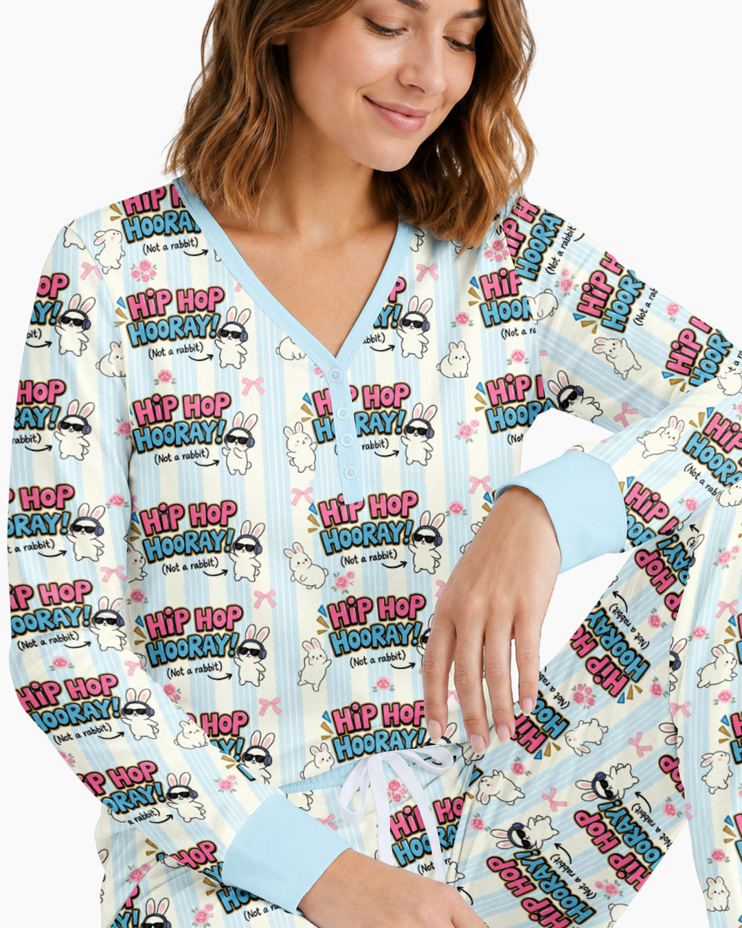 Hip Hop Bunny Bamboo Women Pajama Set