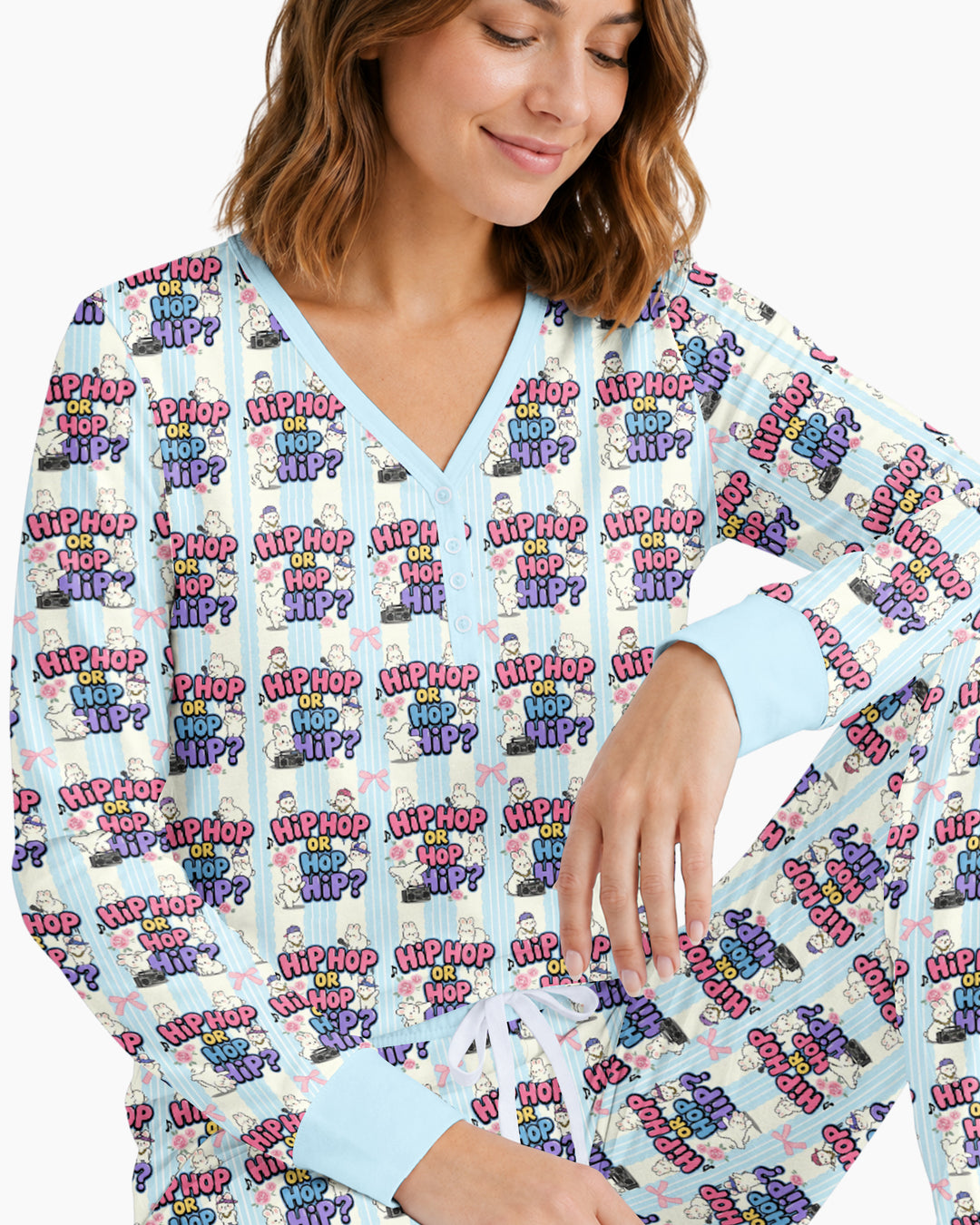 Boombox Bunny Bamboo Women Pajama Set