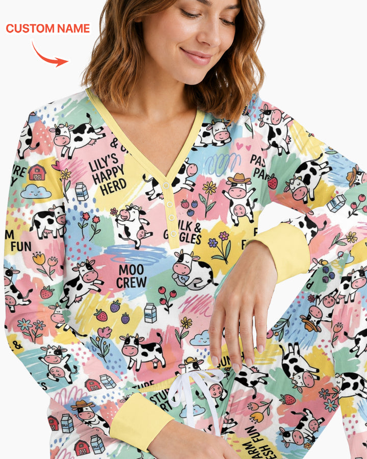 Custom Name Can’t Keep Us In The Barn Bamboo Women Pajama Set