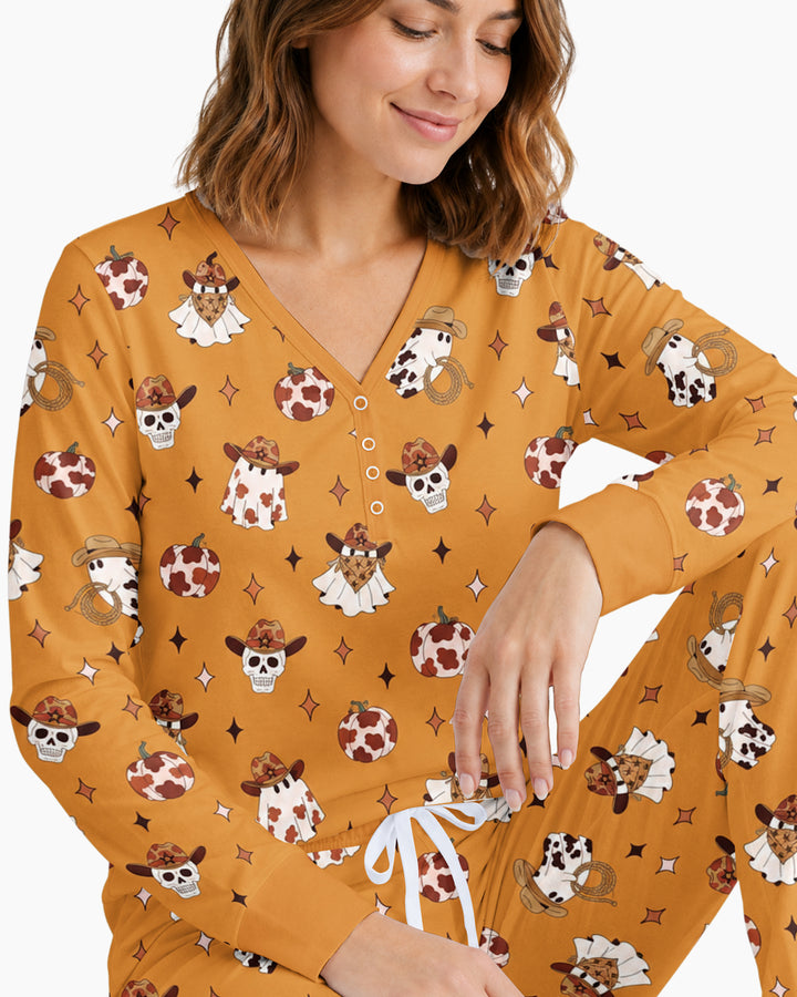 Howdy Spooky Cowboy Bamboo Women Pajama Set
