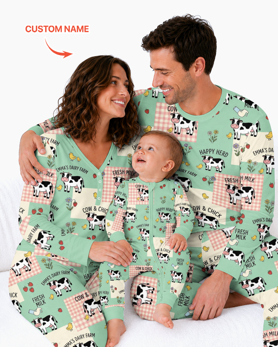 Custom Name Minty Farm And A Tiny Chick Bamboo Women Pajama Set