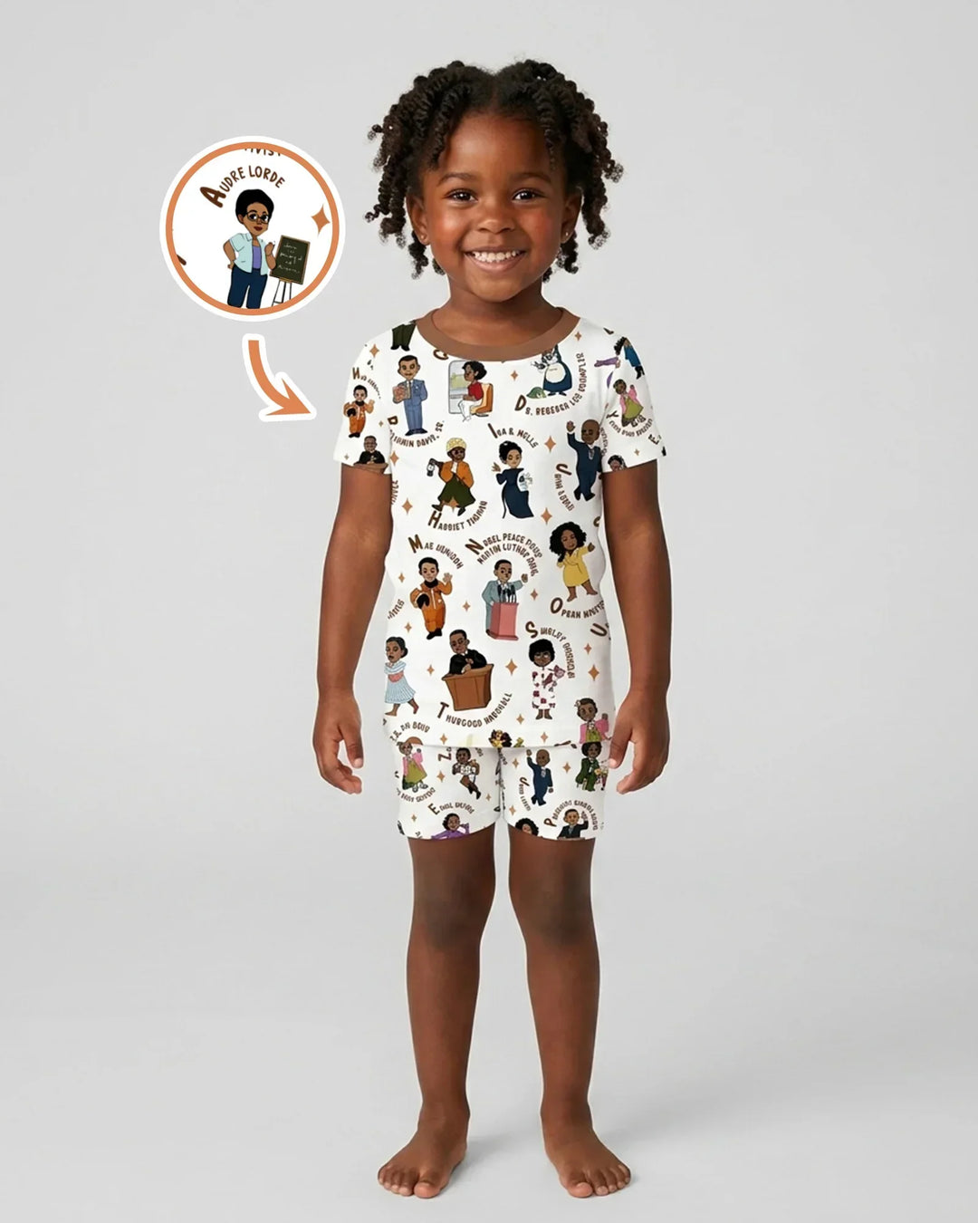 Black Legacy ABCs Family Matching Bamboo Two Piece Short Sleeve Shorts Pajama Set