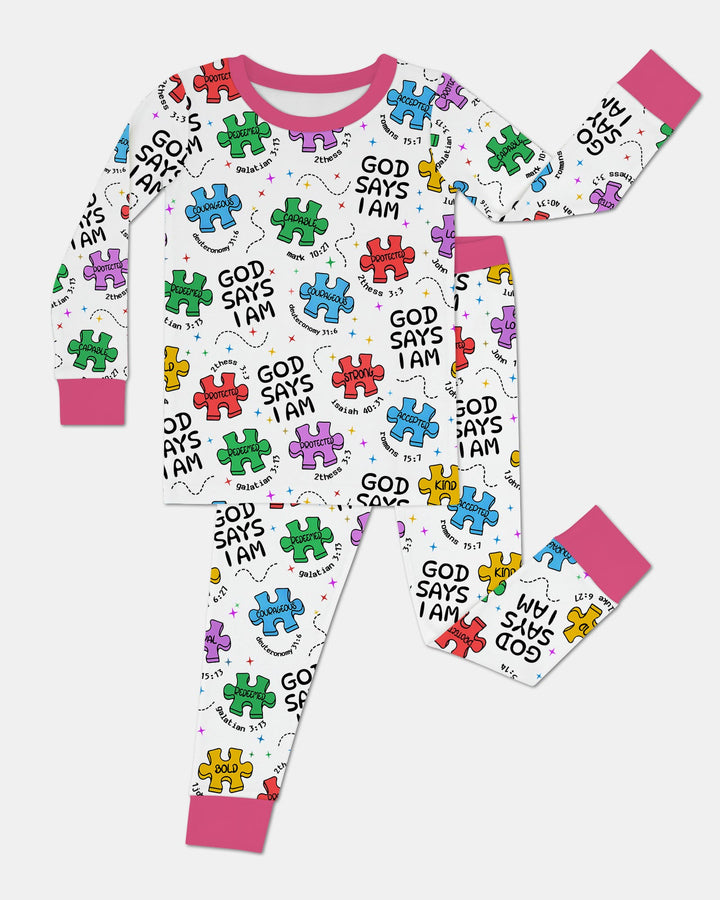 All Pieces Belong Two Piece Long Sleeve Pajama Set