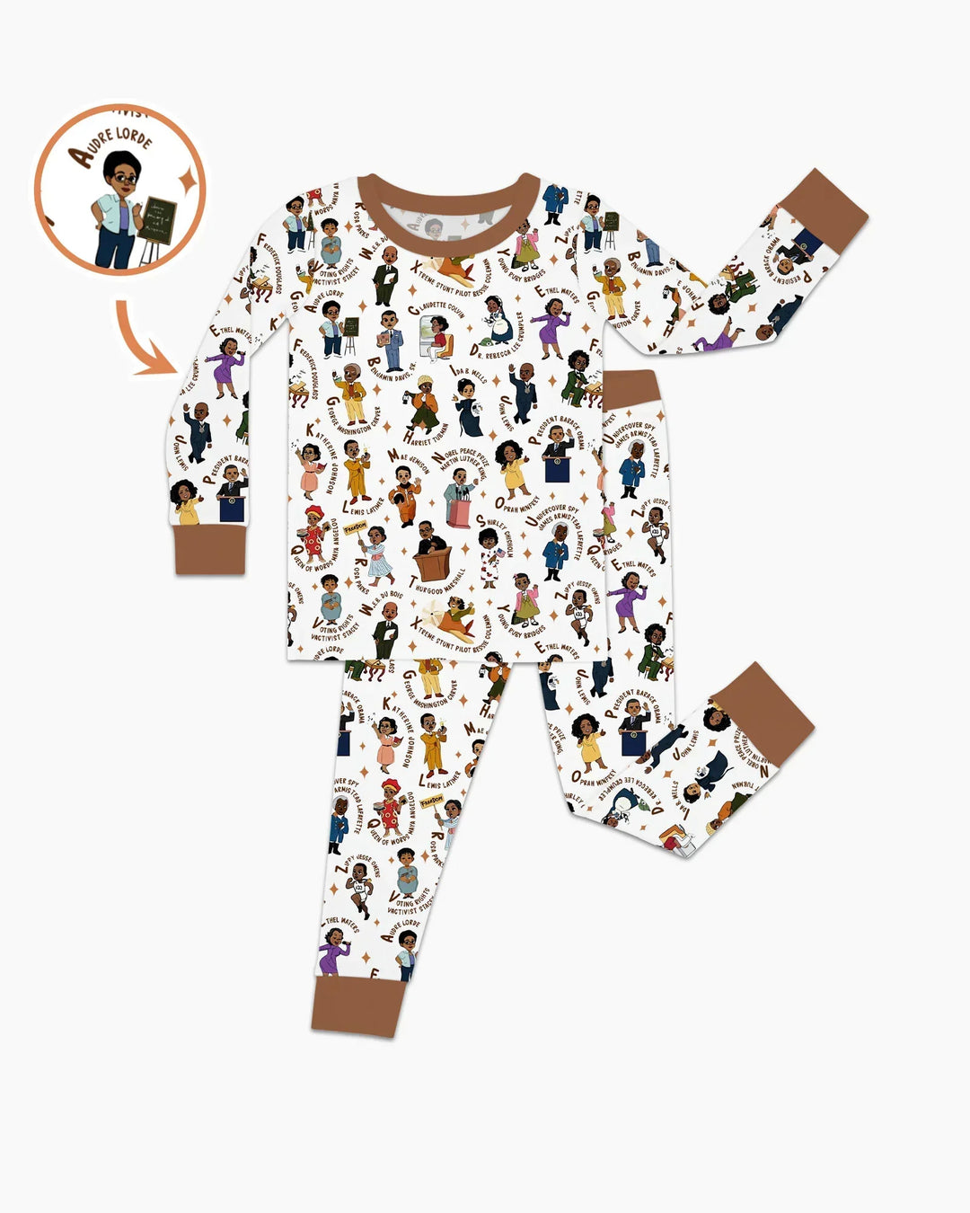 Black Legacy ABCs Family Matching Bamboo Two Piece Long Sleeve Pajama Set