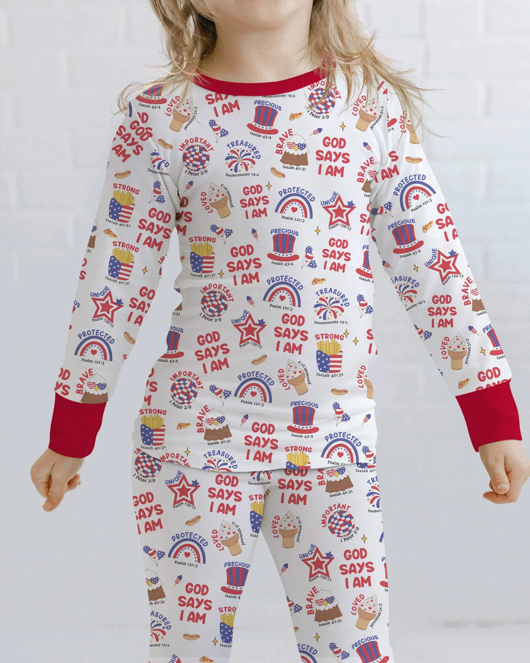 God Says I Am - America 250th Anniversary Bamboo Two Piece Long Sleeve Pajama Set