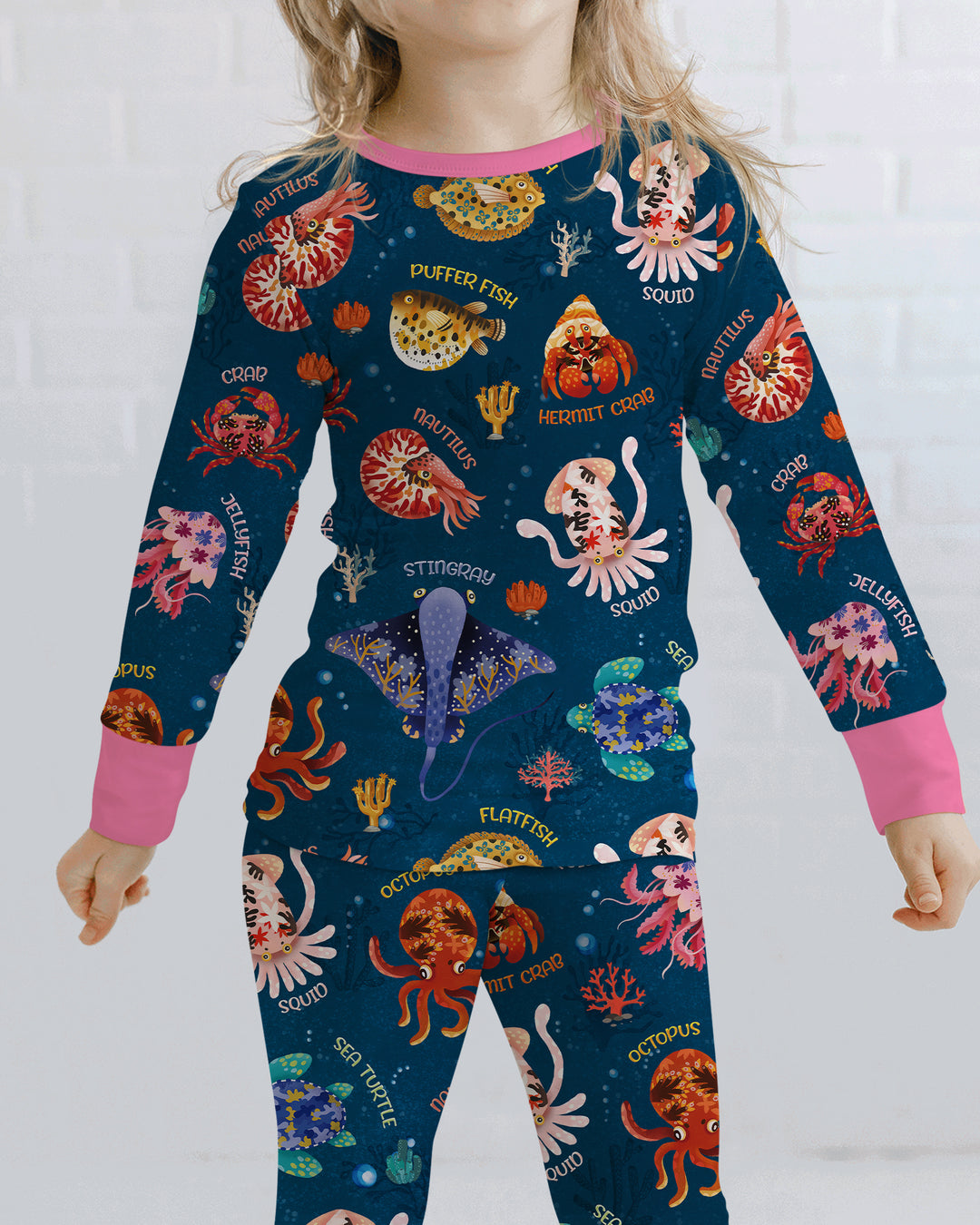 Zweiteiliges Langarm-Pyjama-Set mit Sommerfrüchten