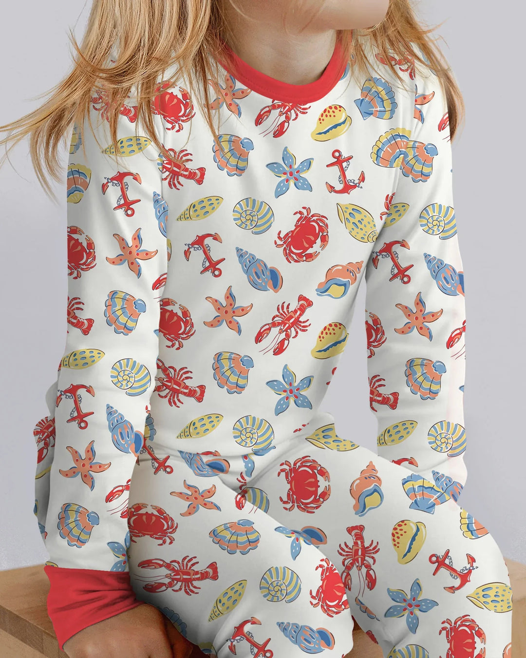 Zweiteiliges Langarm-Pyjama-Set mit Sommerfrüchten