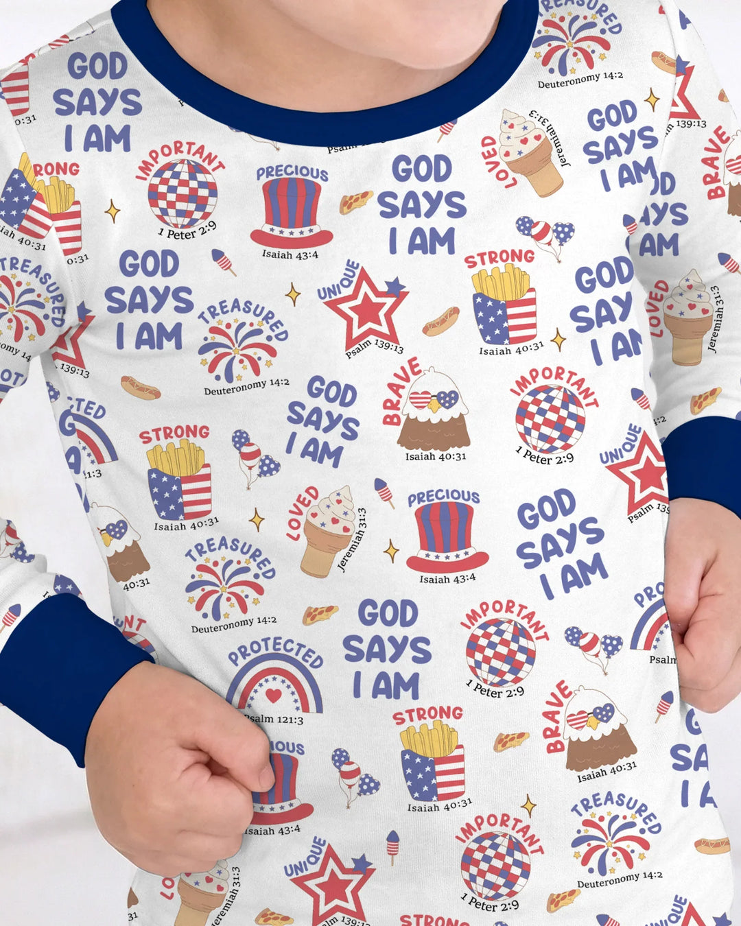 God Says I Am - America 250th Anniversary Bamboo Two Piece Long Sleeve Pajama Set
