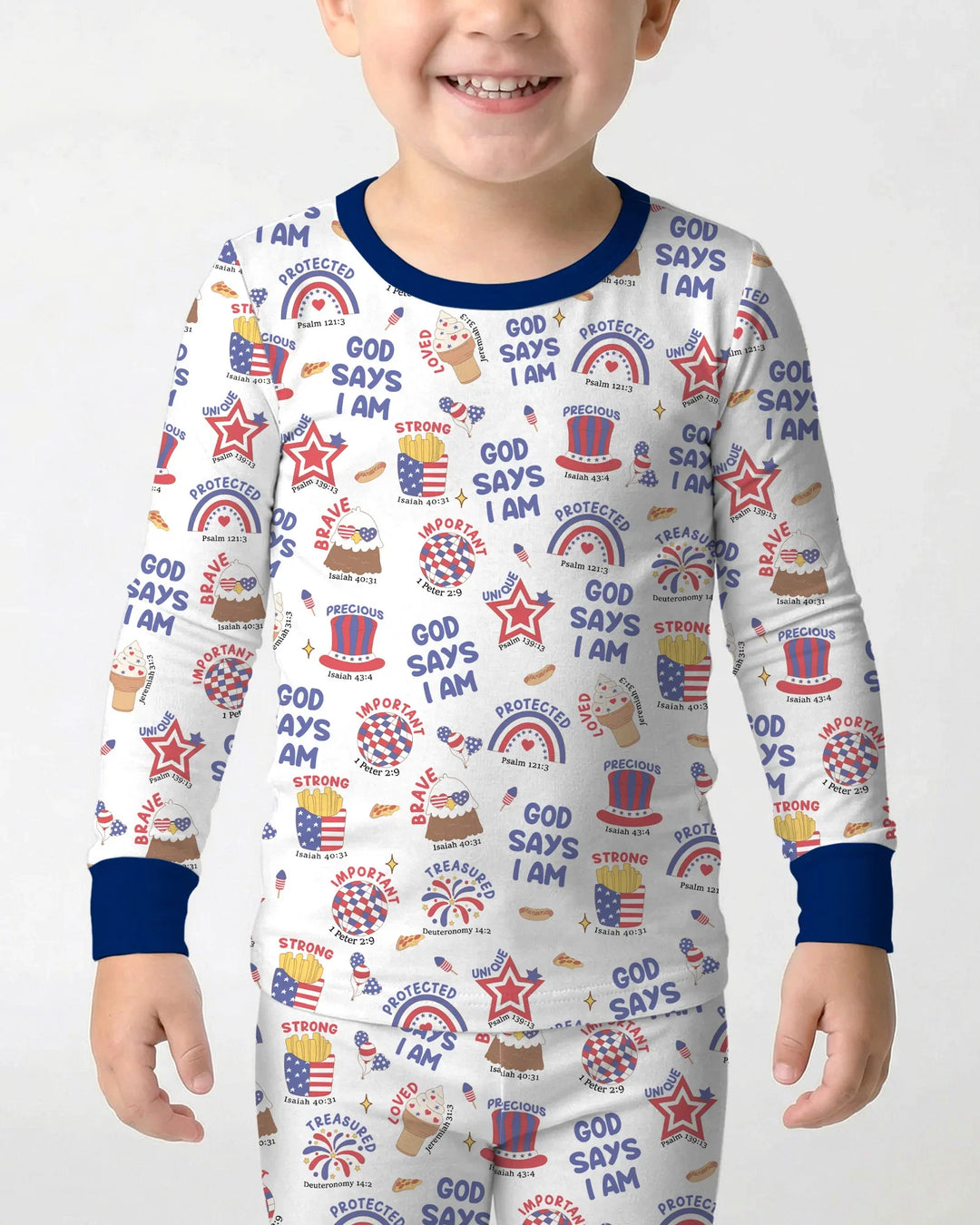 God Says I Am - America 250th Anniversary Bamboo Two Piece Long Sleeve Pajama Set