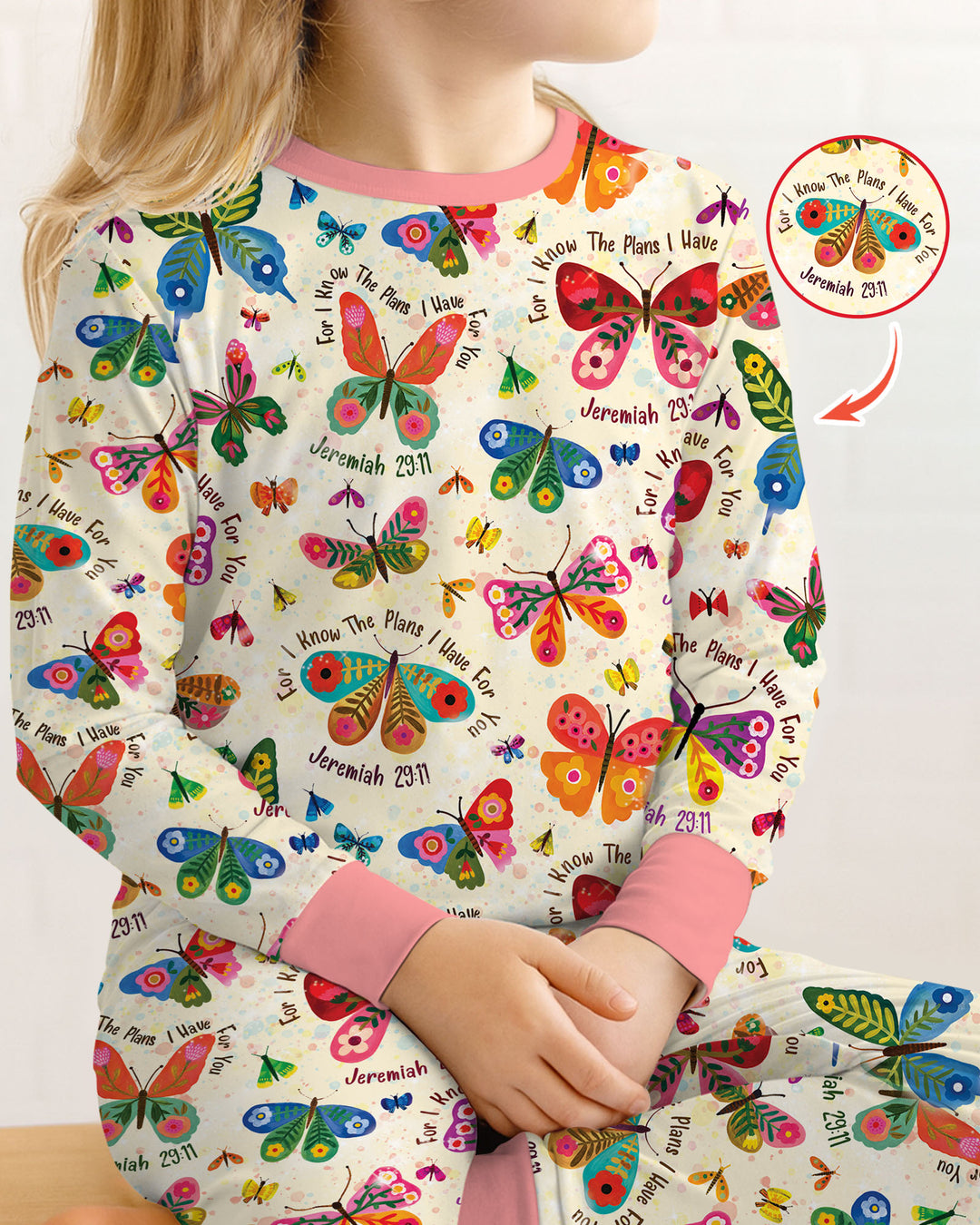Zweiteiliges Langarm-Pyjama-Set mit Sommerfrüchten