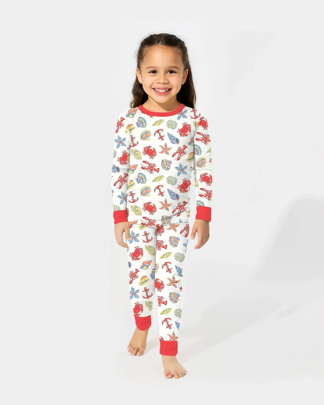 Zweiteiliges Langarm-Pyjama-Set mit Sommerfrüchten