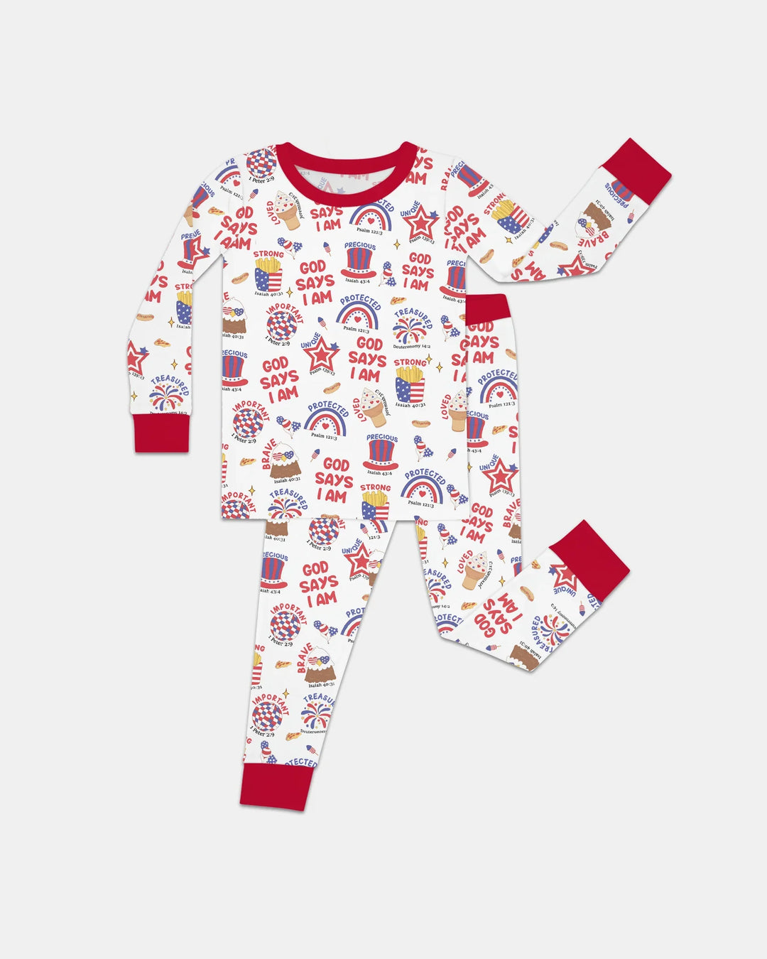 God Says I Am - America 250th Anniversary Bamboo Two Piece Long Sleeve Pajama Set