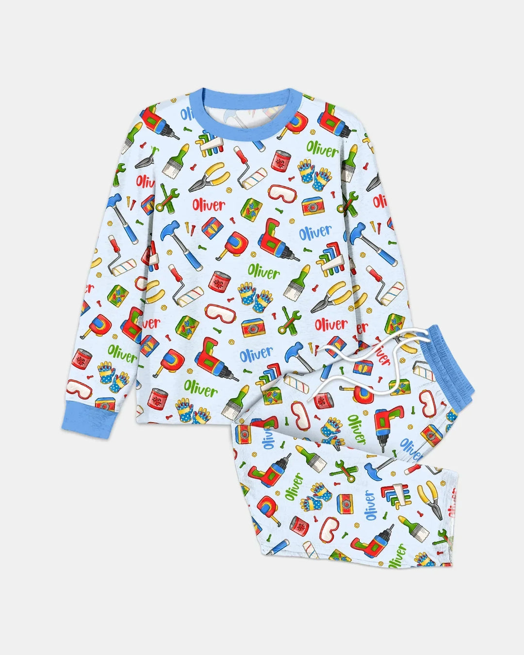 Custom Name Dad & Me Fixer Crew Bamboo Men's Pajama Set