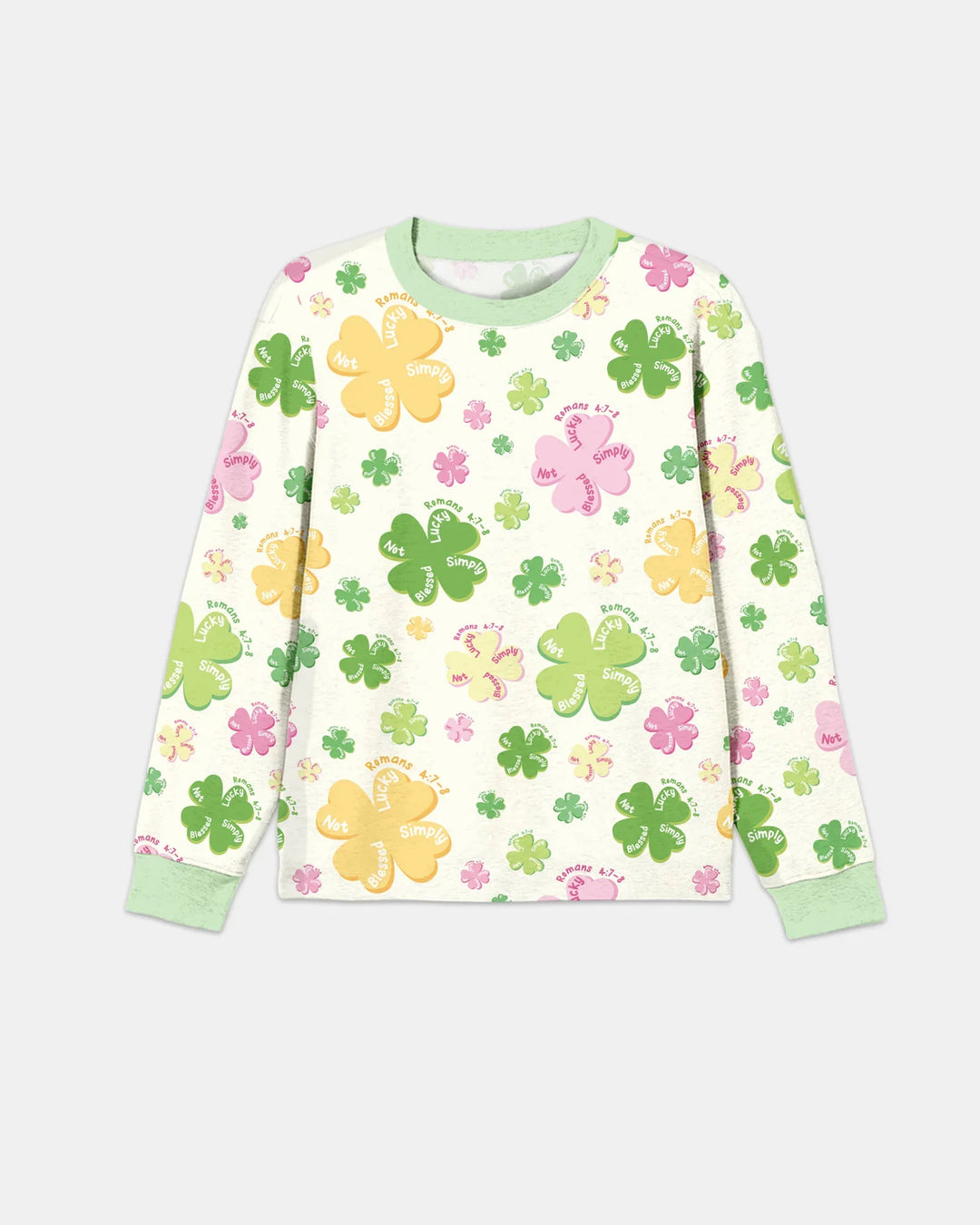 Shamrocks Print St. Patrick's Day Men's Pajama Set