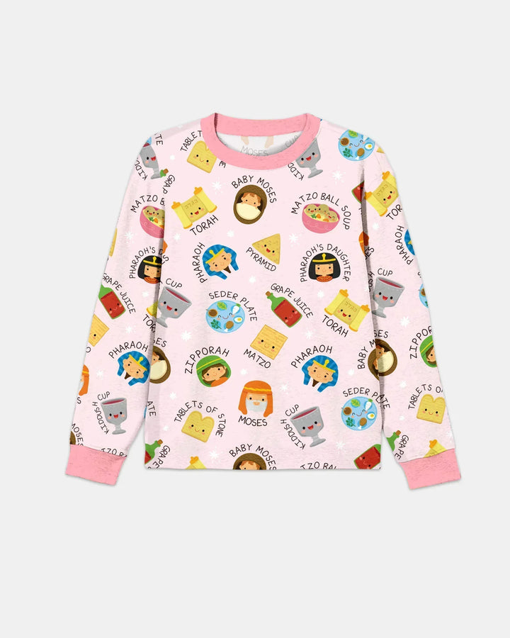 Cute Passover Characters Men's Pajama Set