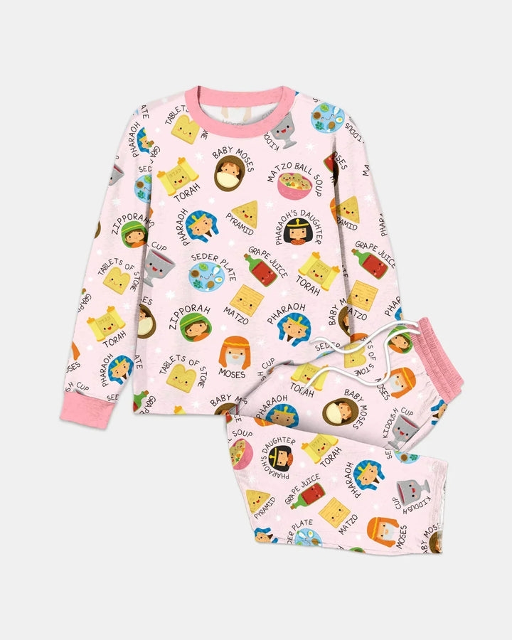 Cute Passover Characters Men's Pajama Set