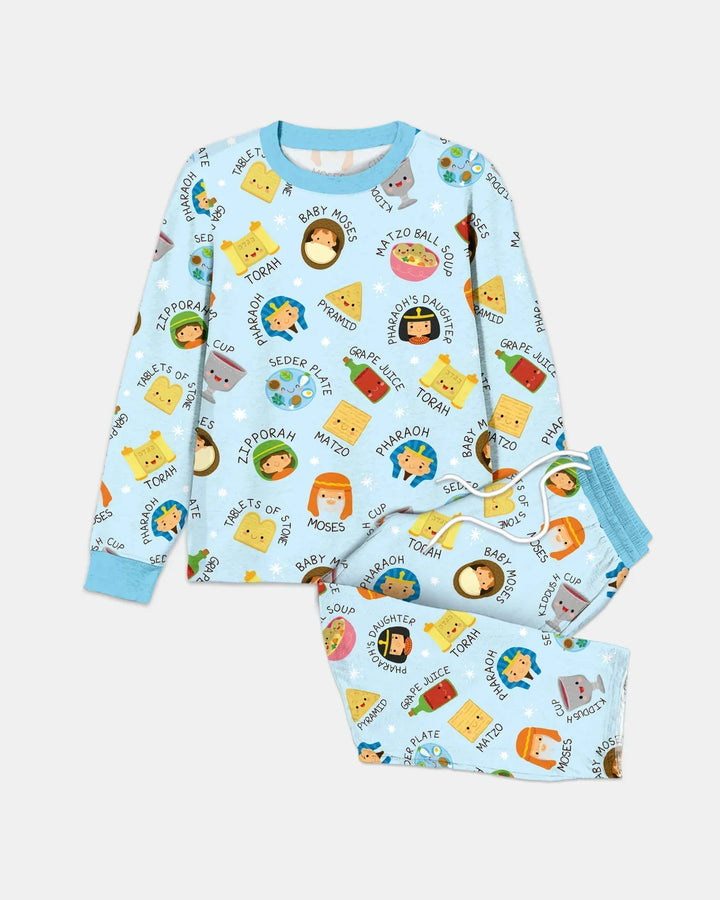 Cute Passover Characters Men's Pajama Set