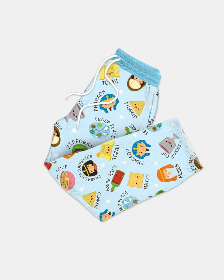 Cute Passover Characters Men's Pajama Set