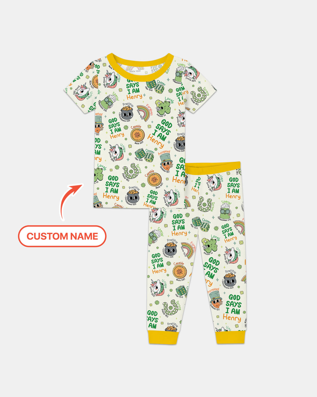 Zweiteiliges, kurzärmliges Pyjama-Set mit Marienkäfern