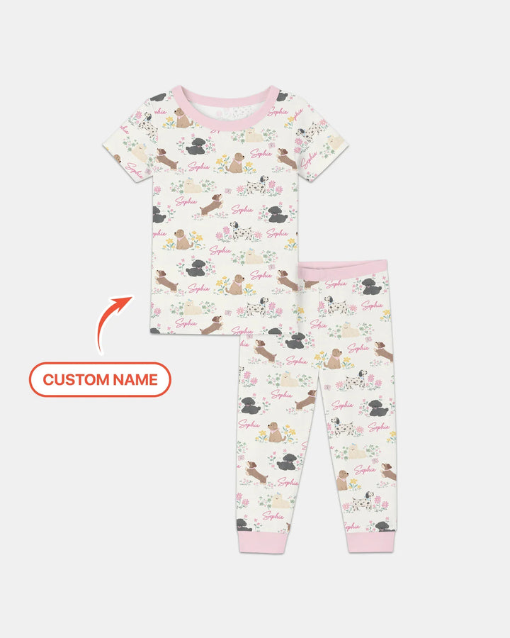 Zweiteiliges, kurzärmliges Pyjama-Set mit Marienkäfern