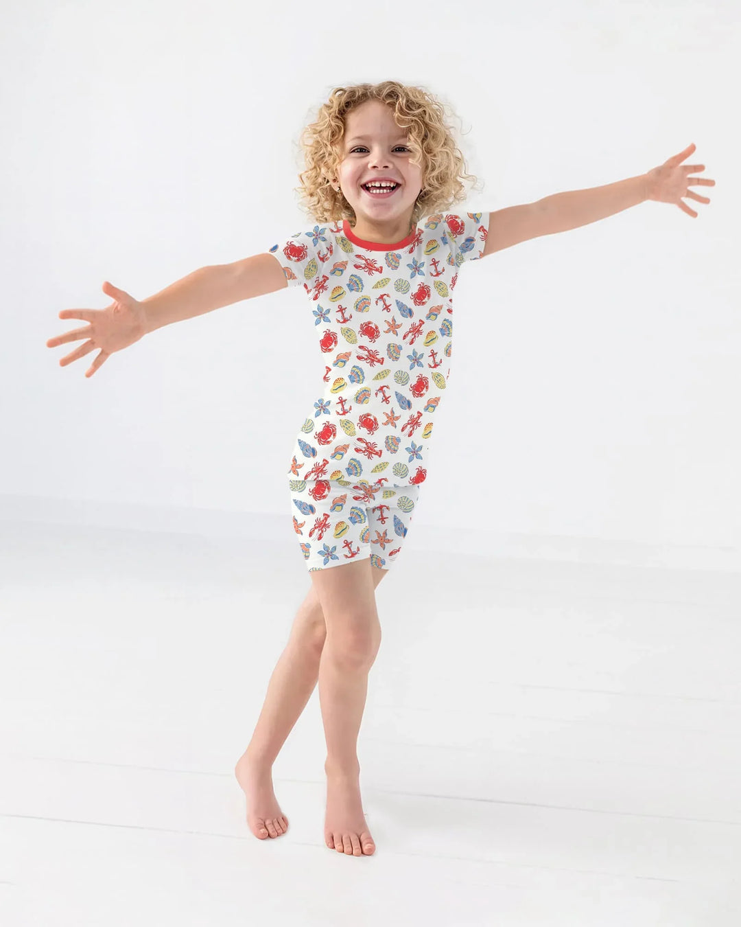 Catch Of The Day Family Matching Bamboo Two Piece Short Sleeve Shorts Pajama Set