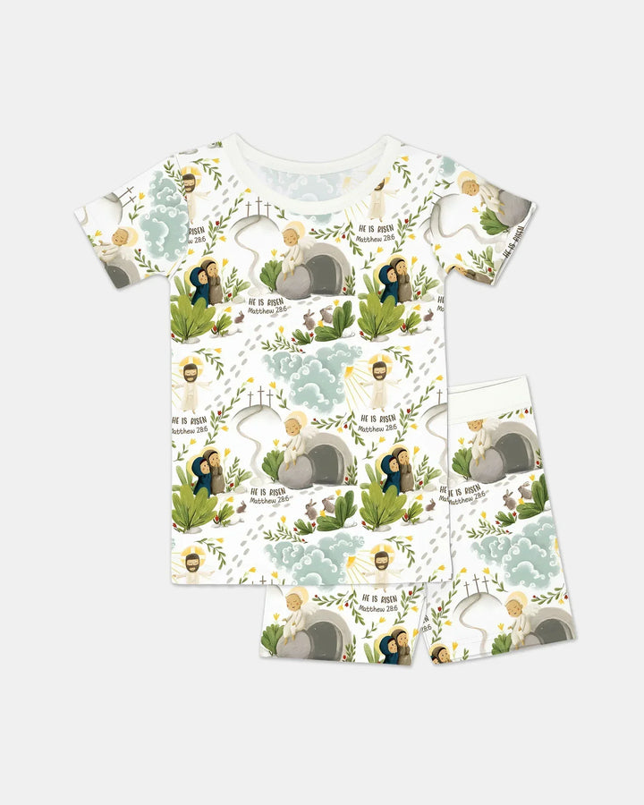He Is Risen Two Piece Short Sleeve Pajama Set
