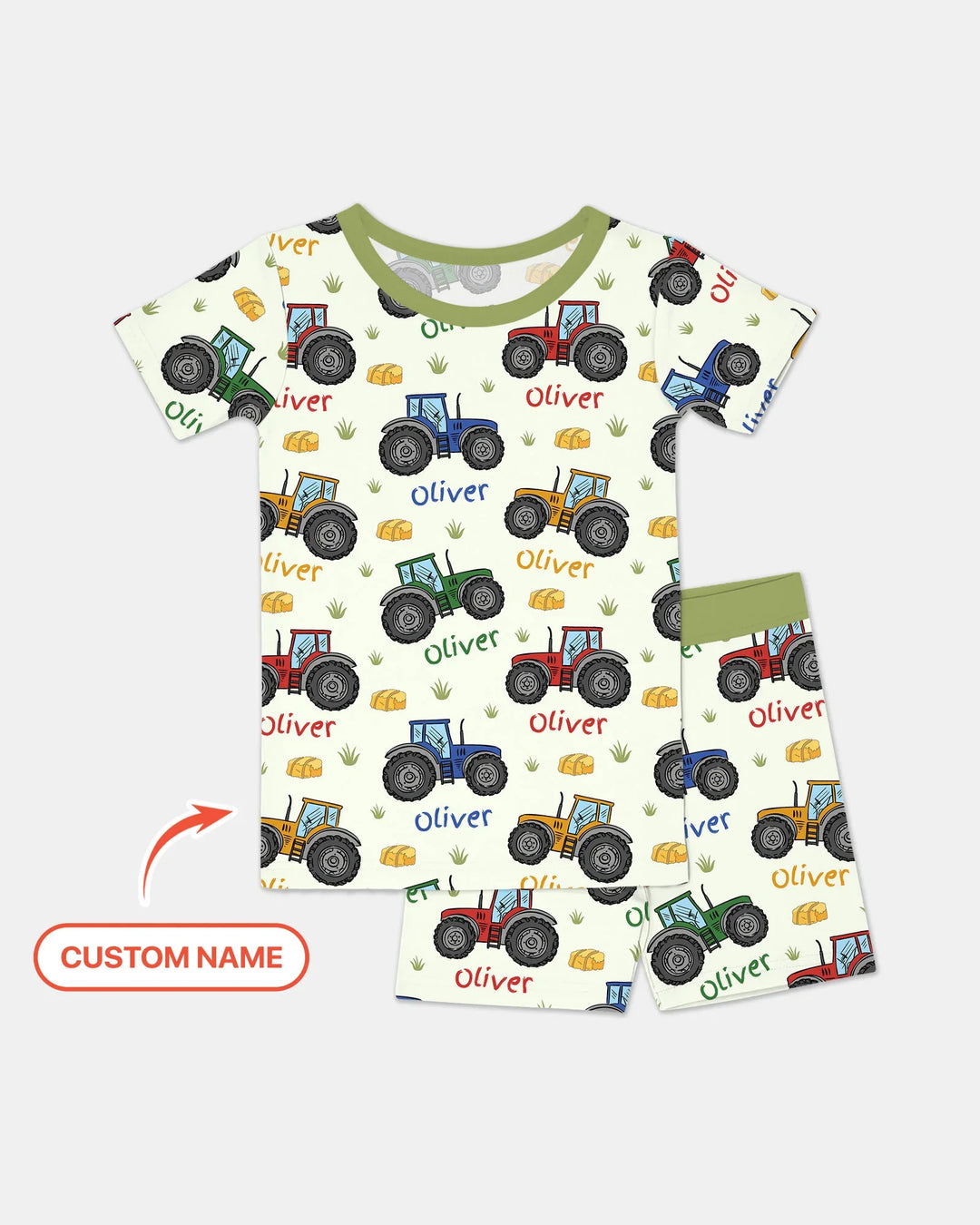 Custom Name A Little Dirt Never Hurt Bamboo Two Piece Short Sleeve Shorts Pajama Set