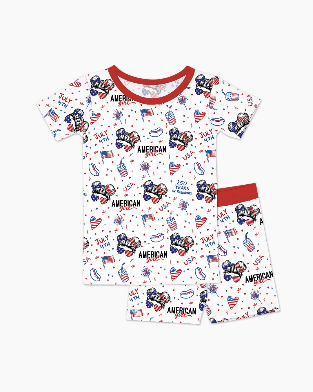 Zweiteiliges Pyjama-Set mit kurzen Ärmeln und Shorts im Sommer-Design