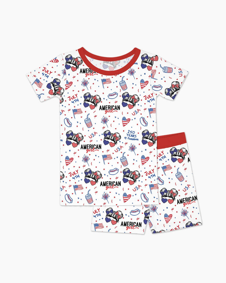 Zweiteiliges Pyjama-Set mit kurzen Ärmeln und Shorts im Sommer-Design