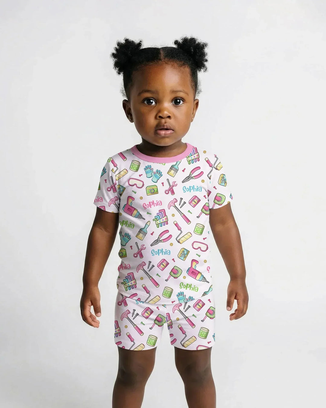 Conjunto de Pijama de Dos Piezas de Bambú de Manga Corta y Pantalón Corto Personalizado para Papá y Yo del Equipo de Reparaciones