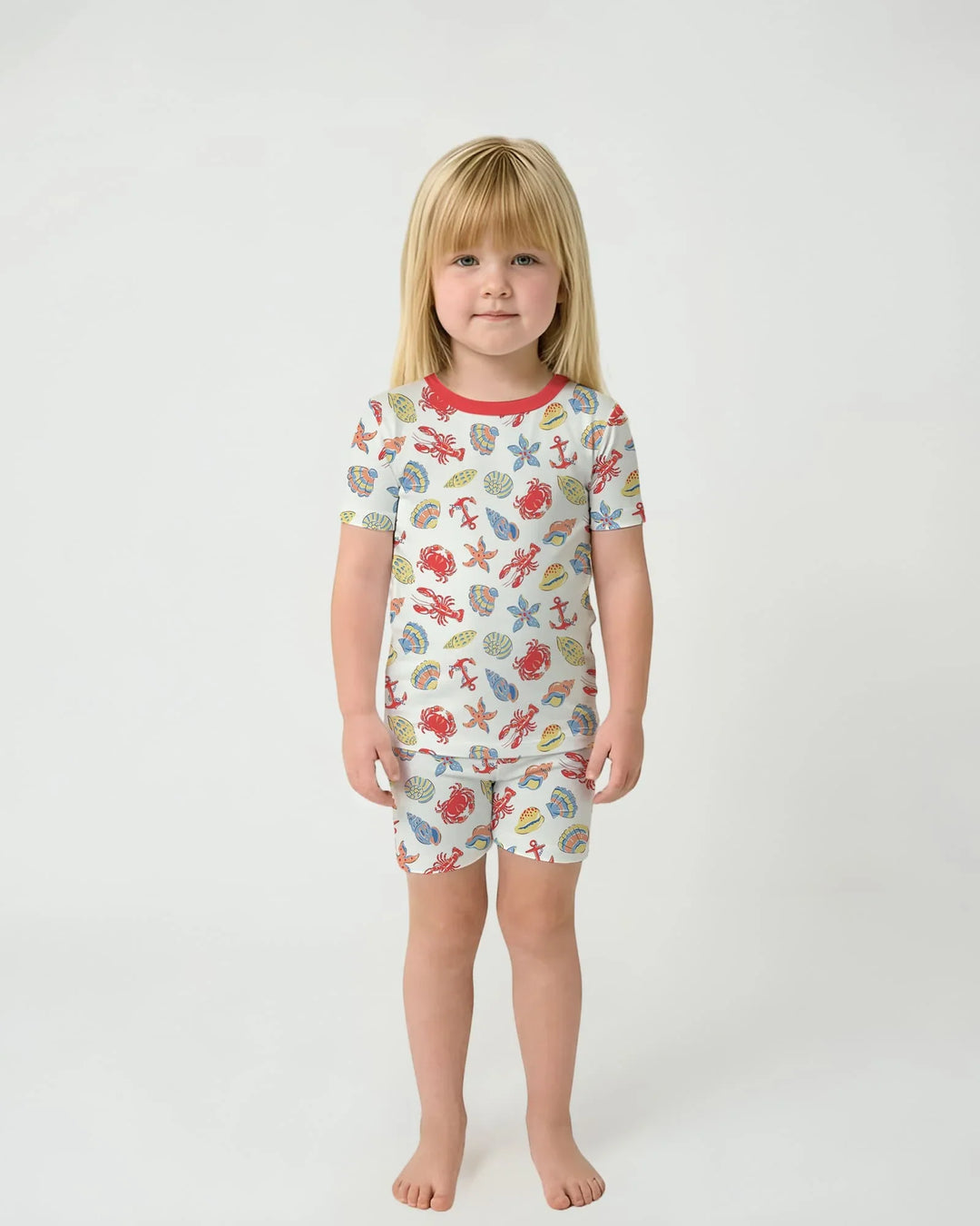 Catch Of The Day Family Matching Bamboo Two Piece Short Sleeve Shorts Pajama Set