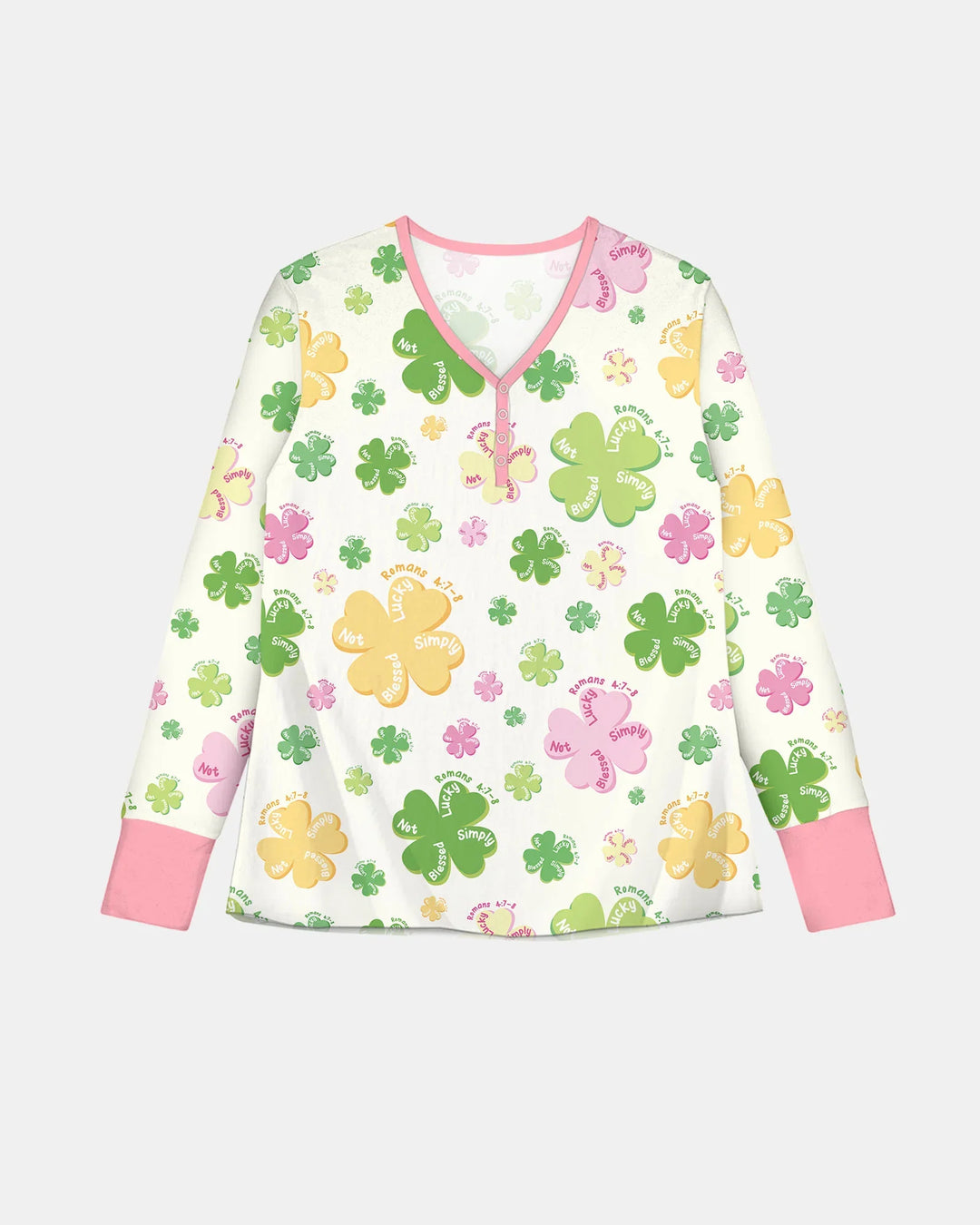 Shamrocks Print St. Patrick's Day  Women Pajama Set