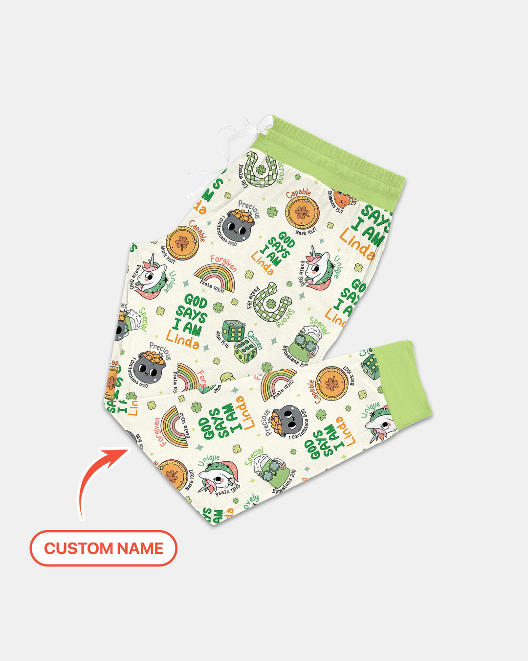 Personalized God Says I Am St. Patrick's Day Family Matching Women Pajama Set