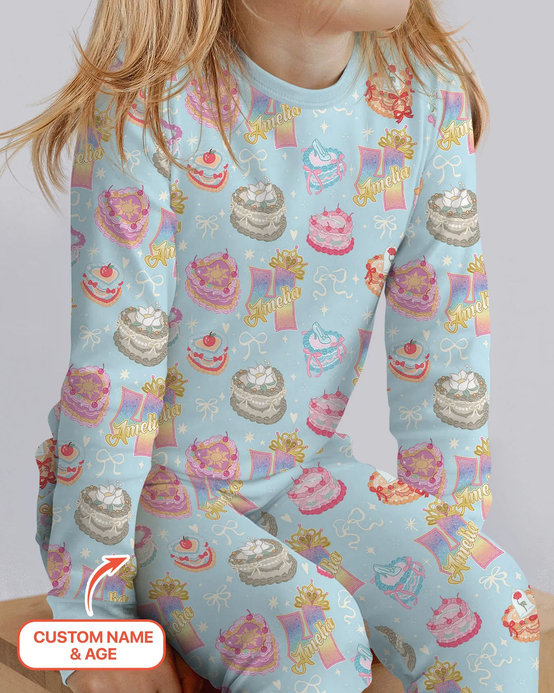 Custom Princess Baby Birthday Bamboo Two Piece Long Sleeve Pajama Set