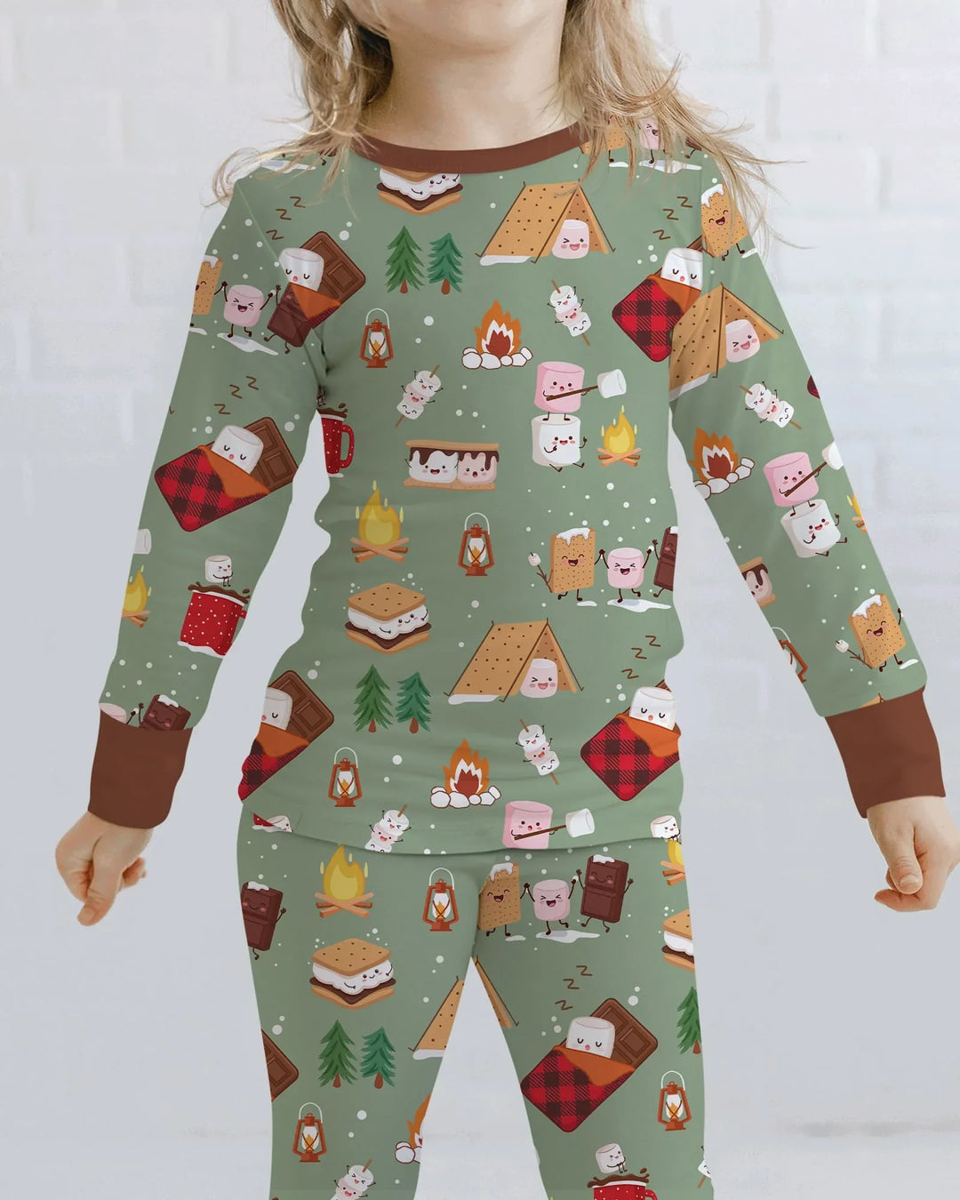 Zweiteiliges Langarm-Pyjama-Set mit Sommerfrüchten