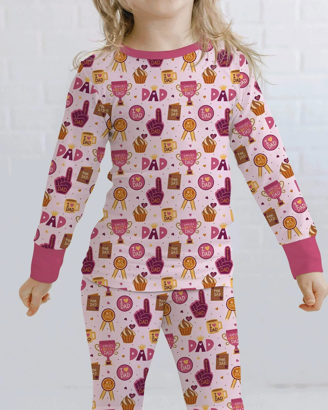 World's Best Dad Bamboo Two Piece Long Sleeve Pajama Set