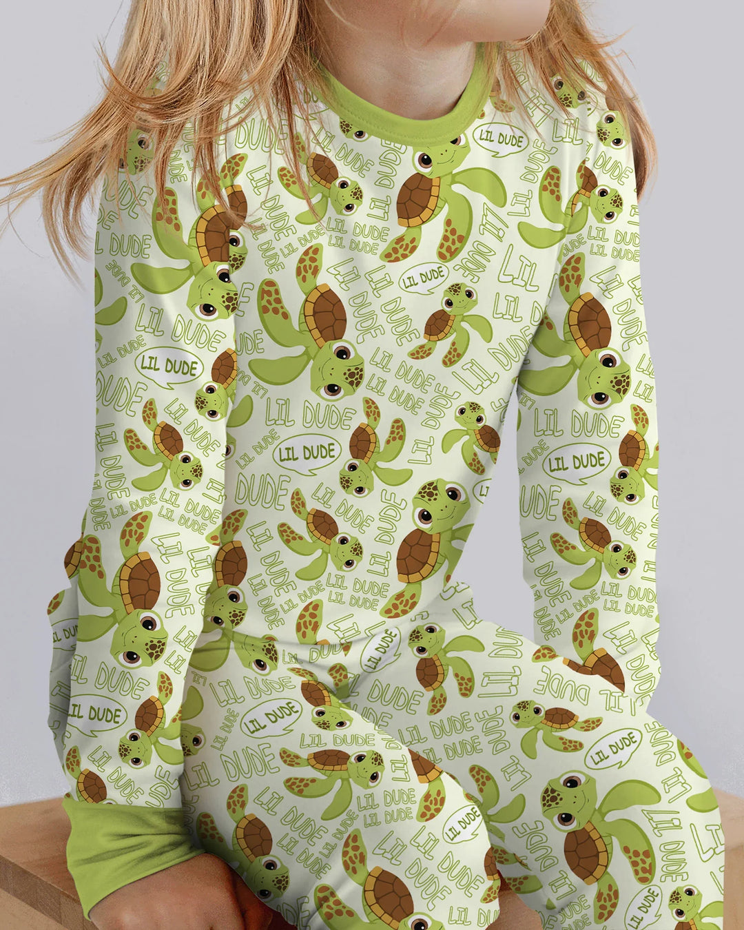 Father and Son Turtle Bamboo Two Piece Long Sleeve Pajama Set