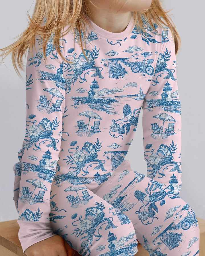Zweiteiliges Langarm-Pyjama-Set mit Sommerfrüchten