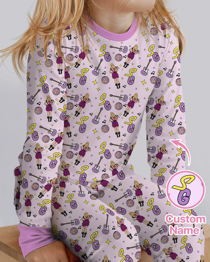 Zweiteiliges Langarm-Pyjama-Set mit Sommerfrüchten