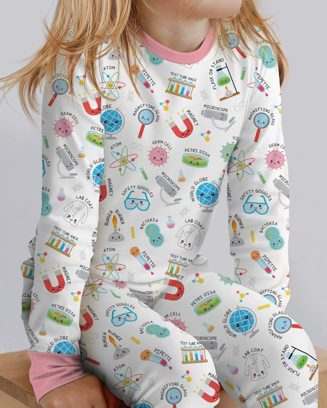 Zweiteiliges Langarm-Pyjama-Set mit Sommerfrüchten