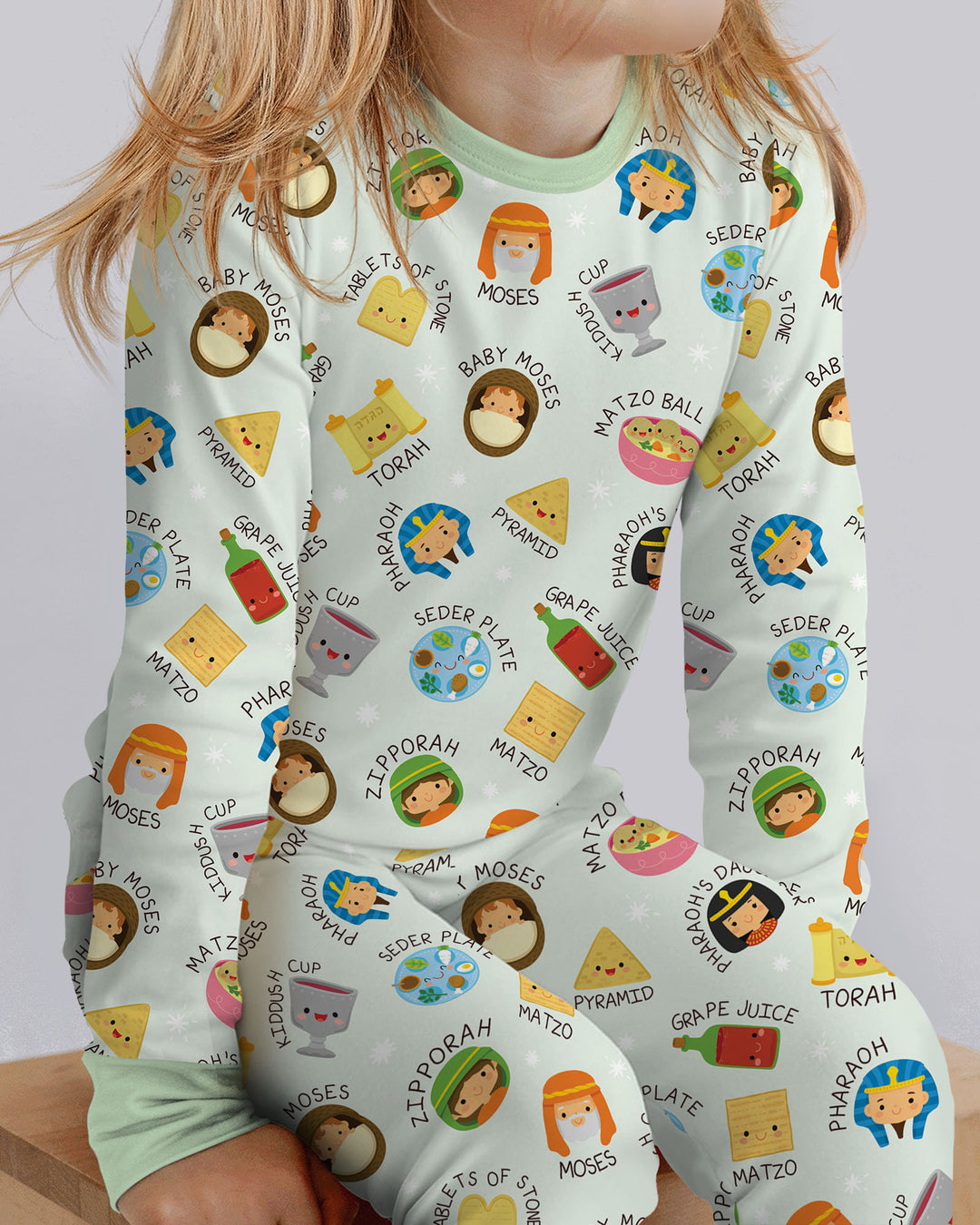 Zweiteiliges Langarm-Pyjama-Set mit Sommerfrüchten