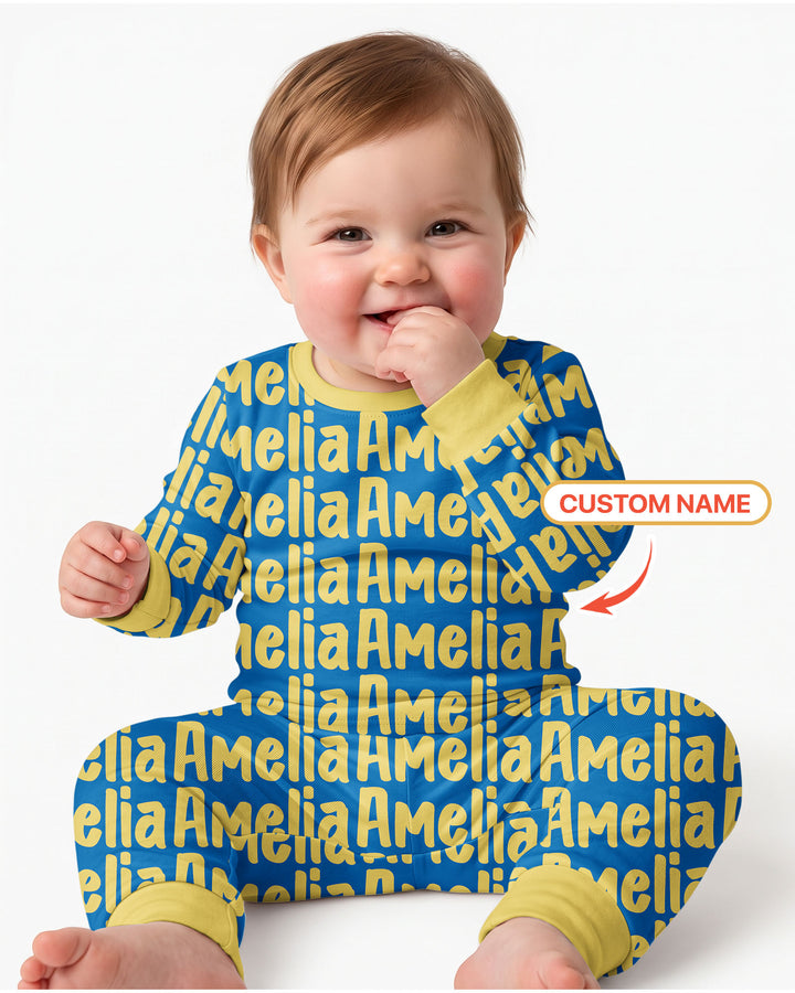 Little Letters Bamboo Two Piece Long Sleeve Pajama Set Bamboo Two Piece Long Sleeve Pajama Set
