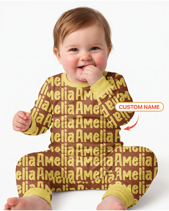 Little Letters Bamboo Two Piece Long Sleeve Pajama Set Bamboo Two Piece Long Sleeve Pajama Set