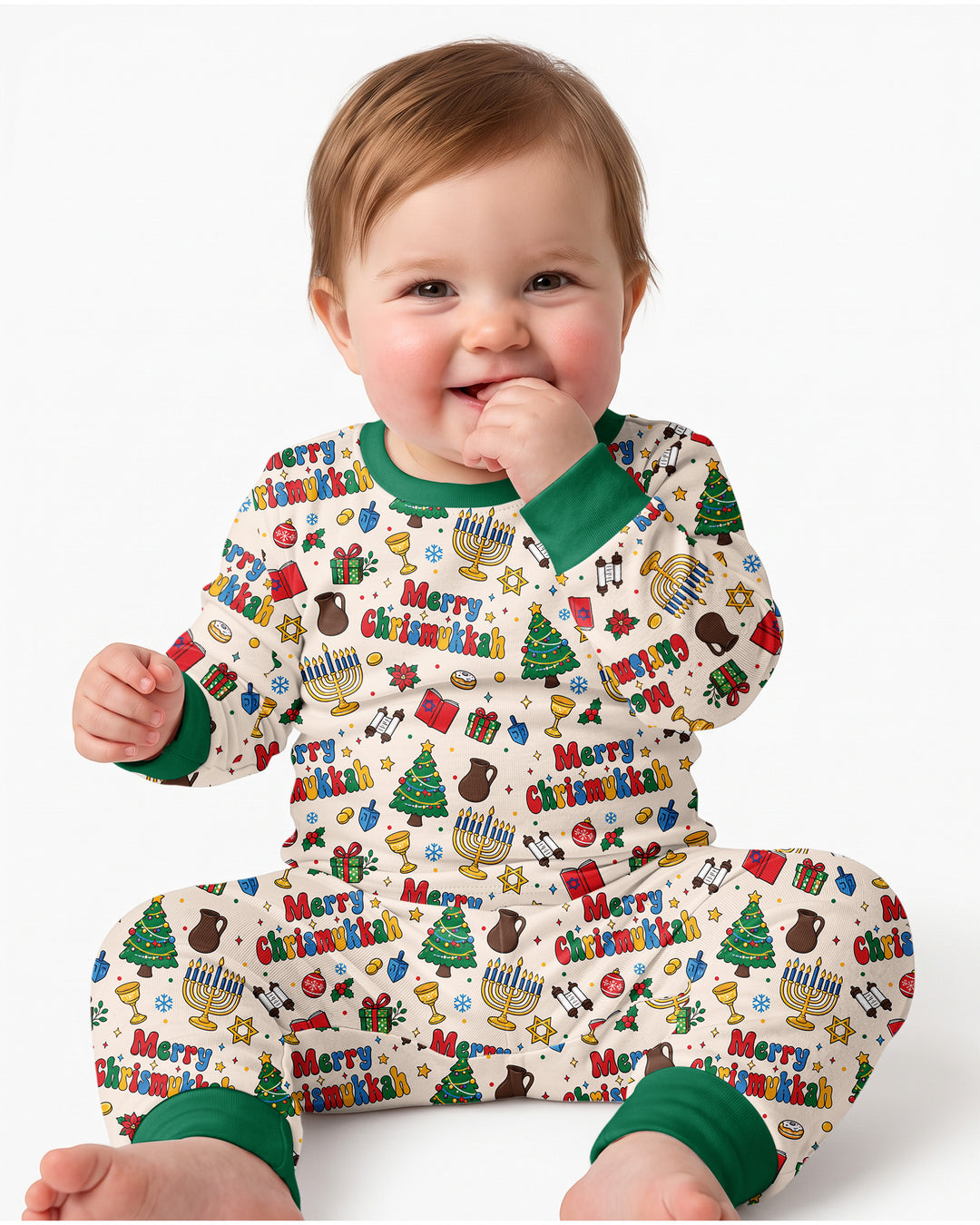 Merry Chrismukkah Bamboo Two Piece Long Sleeve Pajama Set