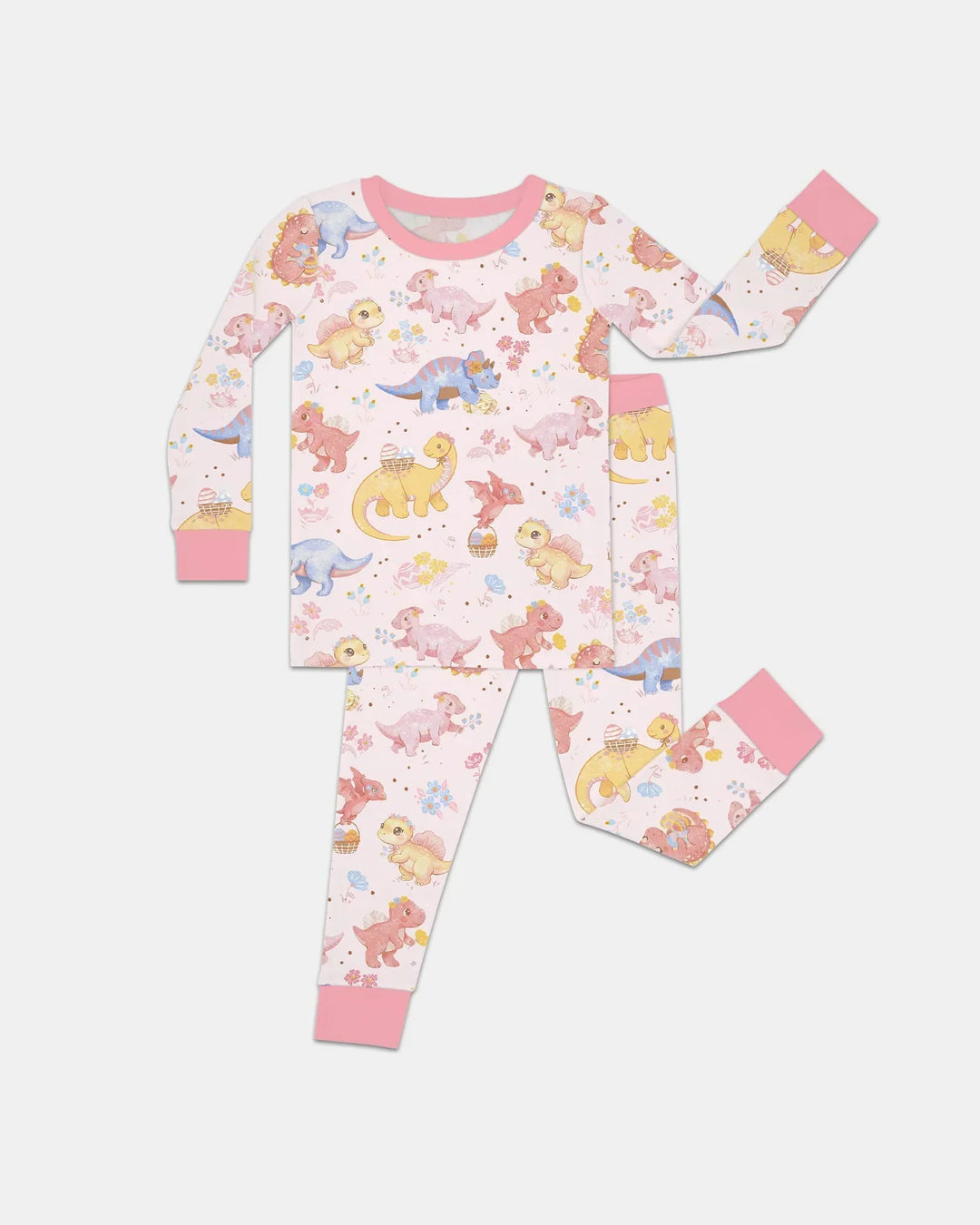 Dino Easter Two Piece Long Sleeve Pajama Set