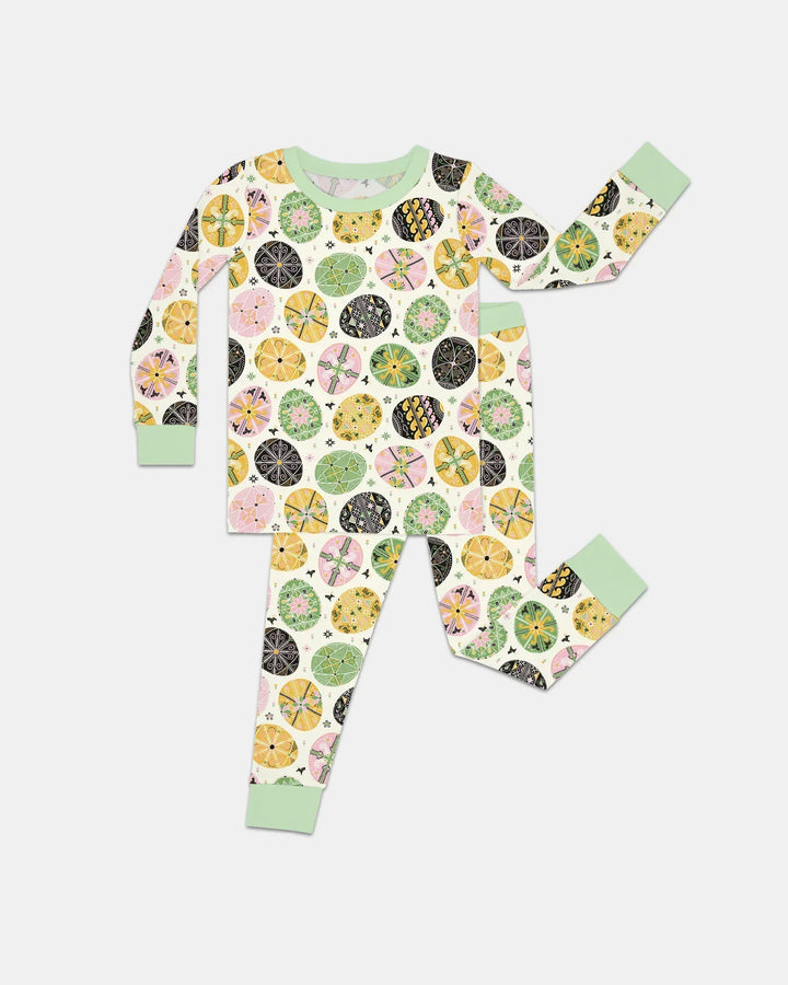 Pysanky Eggs Family Matching Two Piece Long Sleeve Pajama Set