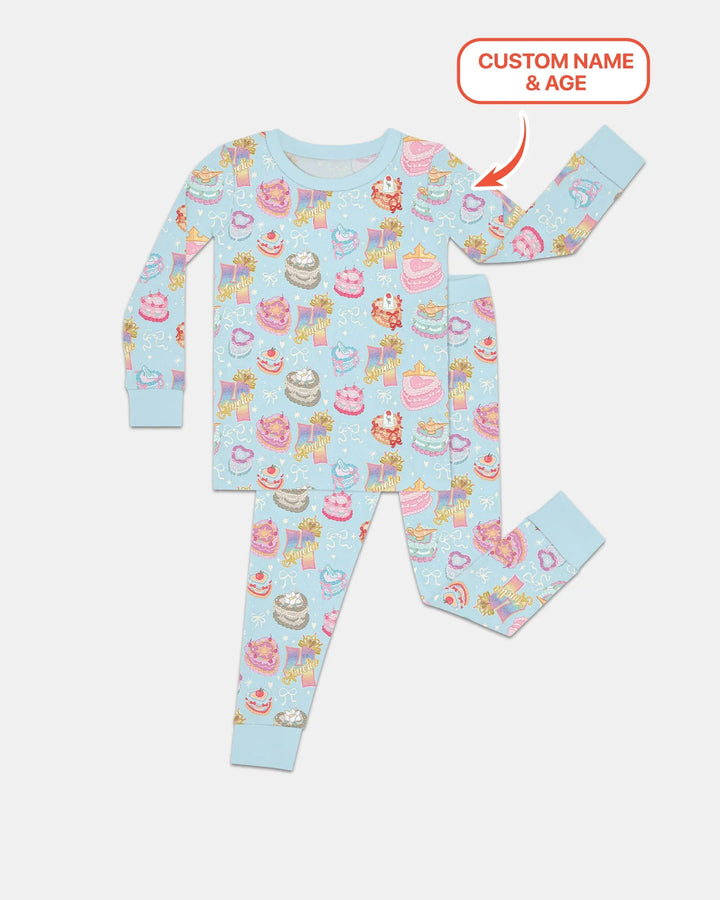 Custom Princess Baby Birthday Bamboo Two Piece Long Sleeve Pajama Set