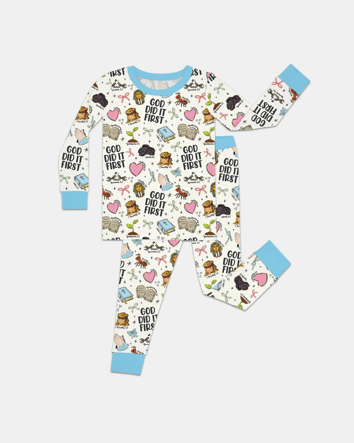 God Did It First Two Piece Long Sleeve Pajama Set