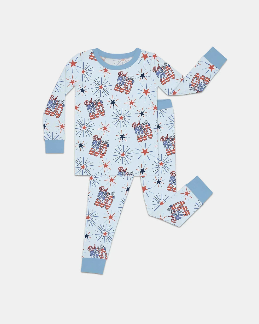 Red White and 250th Anniversary Bamboo Two Piece Long Sleeve Pajama Set